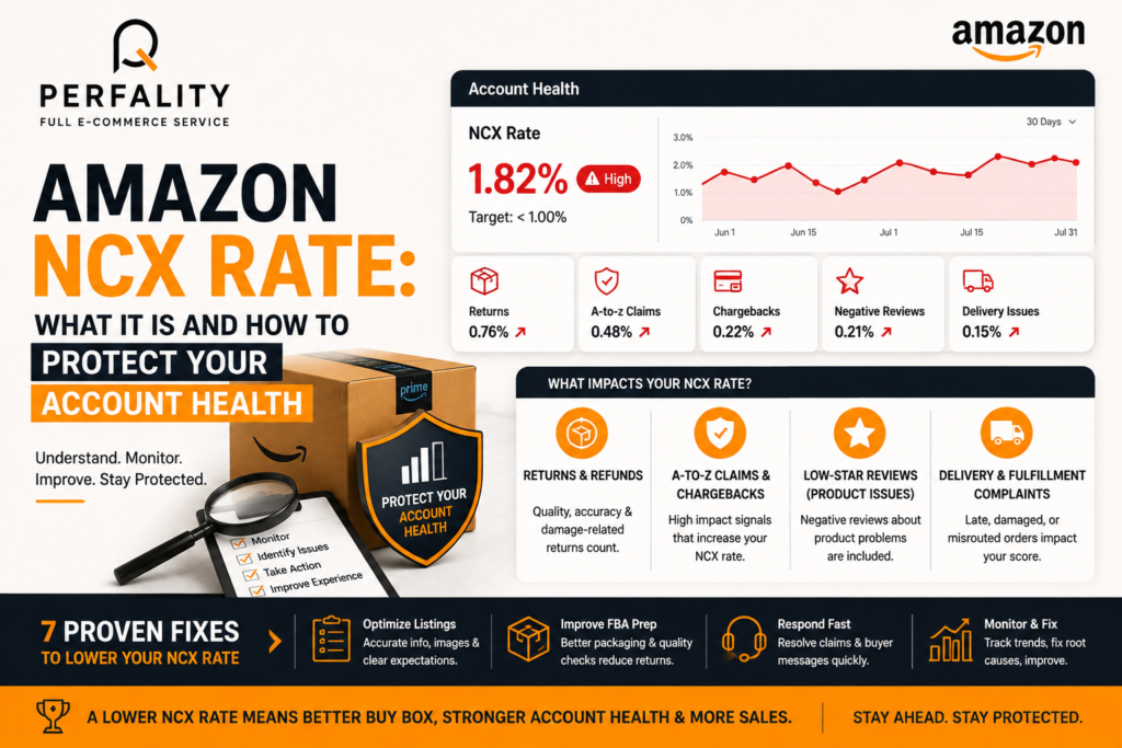 Amazon NCX rate dashboard for sellers