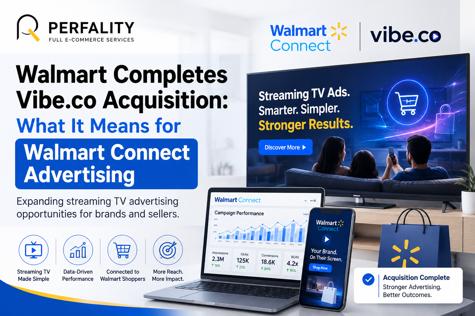 Walmart Connect advertising streaming TV ads illustration